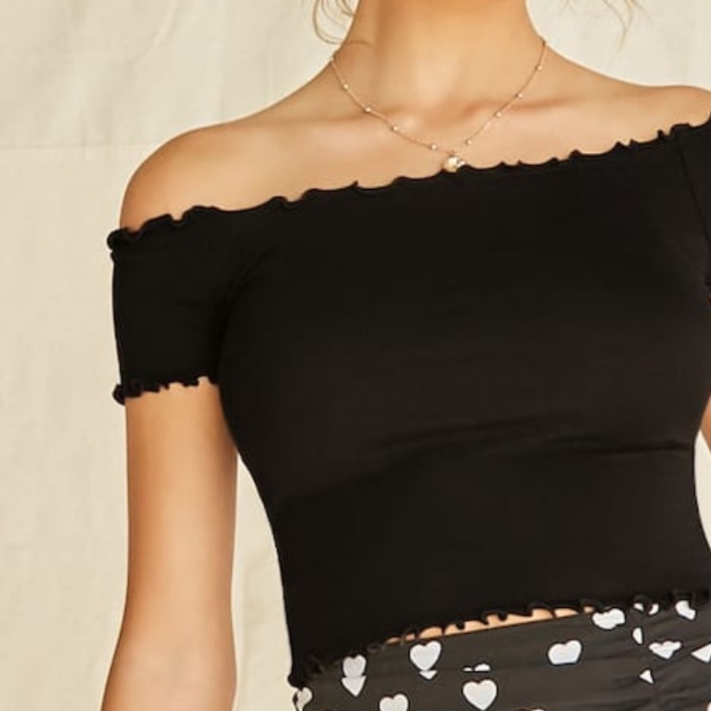 scrunchy off the shoulder crop top